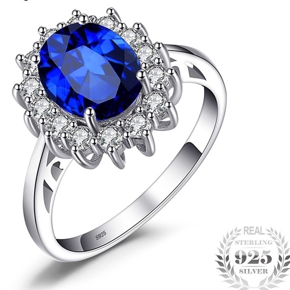 Jewelry - 2.6ct. Princess Diana Blue Sapphire Wedding Ring